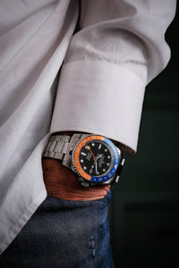 Thumbnail for Oceaneva Men's GMT Automatic Deep Marine Explorer 1250M Pro Diver Blue Orange Bezel Watch - BK.BL.NH.OY.GMT.ST automatic GMT watch, Automatic watches, Diver GMT, GMT Dive Watch, v