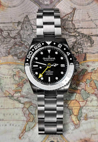 Thumbnail for Oceaneva Men's GMT TITANIUM Automatic Deep Marine Explorer 1250M Black & White Ceramic Bezel Watch - BK.BK.NHCR.WH.GMT.TT automatic GMT watch, titanium automatic watch, Titanium GMT, Titanium watches, Titanum GMT watch