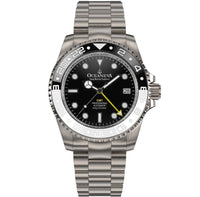 Thumbnail for Oceaneva Men's GMT TITANIUM Automatic Deep Marine Explorer 1250M Black & White Ceramic Bezel Watch - BK.BK.NHCR.WH.GMT.TT automatic GMT watch, titanium automatic watch, Titanium GMT, Titanium watches, Titanum GMT watch