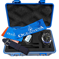 Thumbnail for Oceaneva Men's GMT TITANIUM Automatic Deep Marine Explorer 1250M Black Ceramic Bezel Watch - BK.BK.NHCR.BL.GMT.TT automatic GMT watch, titanium automatic watch, Titanium GMT, Titanium watches, Titanum GMT watch