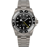 Thumbnail for Oceaneva Men's GMT TITANIUM Automatic Deep Marine Explorer 1250M Black Ceramic Bezel Watch - BK.BK.NHCR.GMT.TT automatic GMT watch, titanium automatic watch, Titanium GMT, Titanium watches, Titanum GMT watch