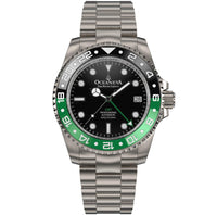 Thumbnail for Oceaneva Men's GMT TITANIUM Automatic Deep Marine Explorer 1250M Black Green Bezel Watch - BK.GR.NHCR.BK.GMT.TT automatic GMT watch, titanium automatic watch, Titanium GMT, Titanium watches, Titanum GMT watch
