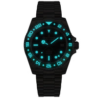 Thumbnail for Oceaneva Men's GMT TITANIUM Automatic Deep Marine Explorer 1250M Black Green Bezel Watch - BK.GR.NHCR.BK.GMT.TT automatic GMT watch, titanium automatic watch, Titanium GMT, Titanium watches, Titanum GMT watch