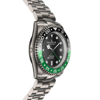 Thumbnail for Oceaneva Men's GMT TITANIUM Automatic Deep Marine Explorer 1250M Black Green Bezel Watch - BK.GR.NHCR.BK.GMT.TT automatic GMT watch, titanium automatic watch, Titanium GMT, Titanium watches, Titanum GMT watch