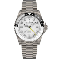 Thumbnail for Oceaneva Men's GMT TITANIUM Automatic Deep Marine Explorer 1250M White & Black Ceramic Bezel Watch - WH.BK.NHCR.WH.GMT.TT automatic GMT watch, titanium automatic watch, Titanium GMT, Titanium watches, Titanum GMT watch