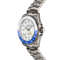 Thumbnail for Oceaneva Men's GMT TITANIUM Automatic Deep Marine Explorer 1250M White & Blue Ceramic Bezel Watch - WH.WH.NHCR.BL.GMT.TT automatic GMT watch, titanium automatic watch, Titanium GMT, Titanium watches, Titanum GMT watch