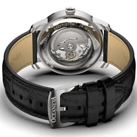 Thumbnail for Oceaneva Men's OceanTrek GMT Automatic 200m Leather Watch Black - OTBK200M34NH-Black Strap automatic GMT watch, Automatic watches, Diver GMT, GMT Dive Watch