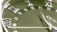 Thumbnail for Oceaneva Men's OceanTrek GMT Automatic 200m Leather Olive Drab Watch - OTOD200M34NH-black strap automatic GMT watch, Automatic watches, Diver GMT, GMT Dive Watch