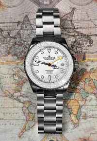 Thumbnail for Oceaneva Men's GMT TITANIUM Automatic Deep Marine Explorer 1250M White Ceramic Bezel Watch - WH.WH.NHCR.GMT.TT automatic GMT watch, titanium automatic watch, Titanium GMT, Titanium watches, Titanum GMT watch