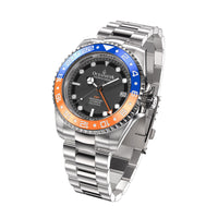 Thumbnail for Oceaneva™ Men's GMT Automatic Deep Marine Explorer 1250M Pro Diver Blue Orange Bezel Watch