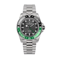 Thumbnail for Oceaneva™ Men's GMT Automatic Deep Marine Explorer 1250M Pro Diver Black Green Bezel Watch