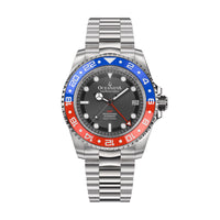 Thumbnail for Oceaneva™ Men's GMT Automatic Deep Marine Explorer 1250M Pro Diver Red Blue Bezel Watch