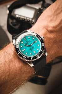 Thumbnail for Oceaneva™ Men's Deep Marine Explorer II 1250M Pro Diver Watch Aquamarine Mother of Pearl Dial