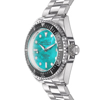 Thumbnail for Oceaneva 1250M Dive Watch Aquamarine Mother of Pearl Side View Crown