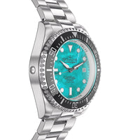 Thumbnail for Oceaneva 1250M Dive Watch Aquamarine Mother of Pearl Side Helium Escape Valve View