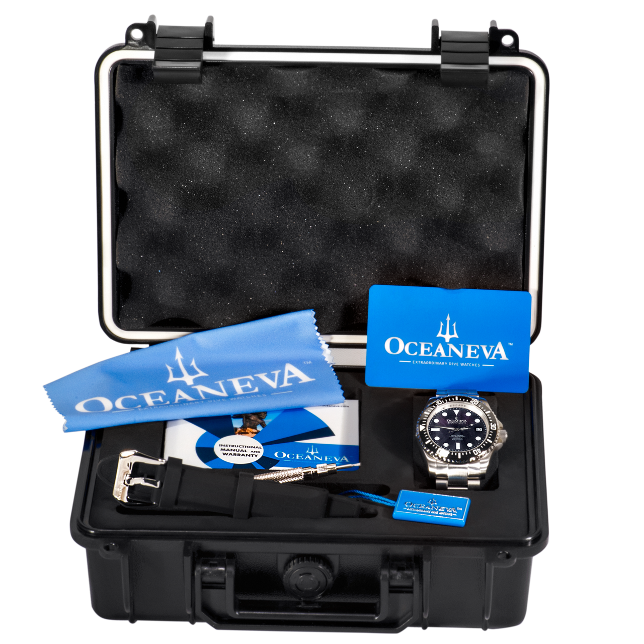 Oceaneva 1250M Dive Watch Black Mother of Pearl With Packaging