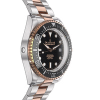 Thumbnail for Oceaneva 1250M Dive Watch Black And Rose Gold Side Helium Escape Valve View