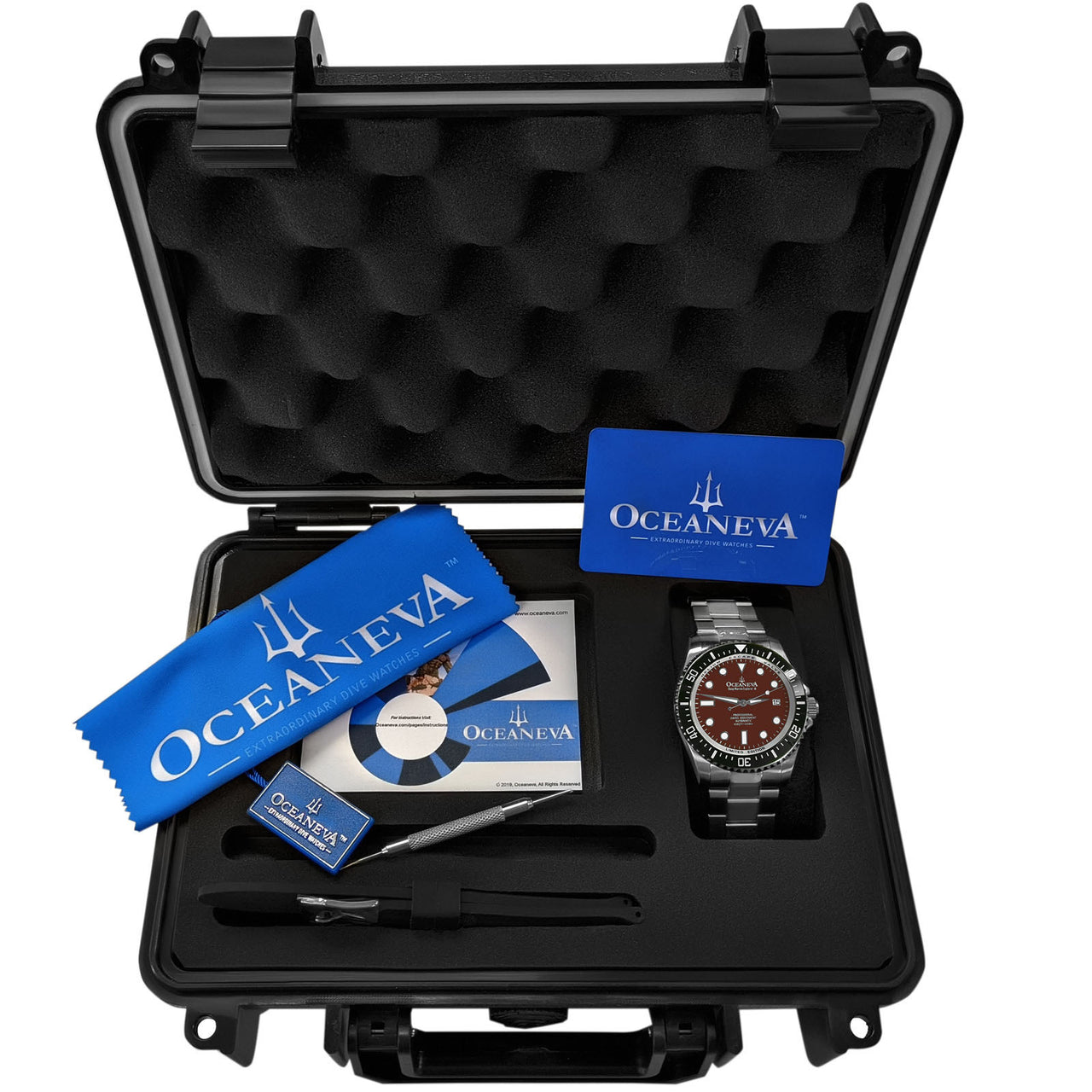 Oceaneva 1250M Dive Watch Black Bezel Brown Dial With Packaging