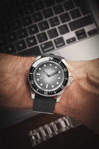 Thumbnail for Oceaneva 1250M Dive Watch Gray Fade On Wrist Rubber Strap