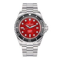 Thumbnail for Oceaneva™ Men's Deep Marine Explorer II 1250M Pro Diver Watch Red Mother of Pearl Dial