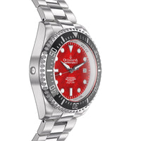 Thumbnail for Oceaneva 1250M Dive Watch Red Mother of Pearl Side Helium Escape Valve View