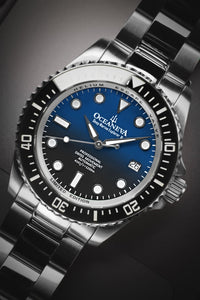 Thumbnail for Oceaneva 1250M Dive Watch Blue Black Straight Front Close Up