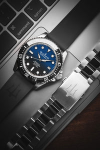 Thumbnail for Oceaneva 1250M Dive Watch Blue Black On Rubber Strap With Bracelet