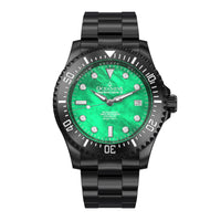 Thumbnail for Oceaneva Men's Deep Marine Explorer III 3000M Pro Diver Watch Green Mother Of Pearl Dial Black IP