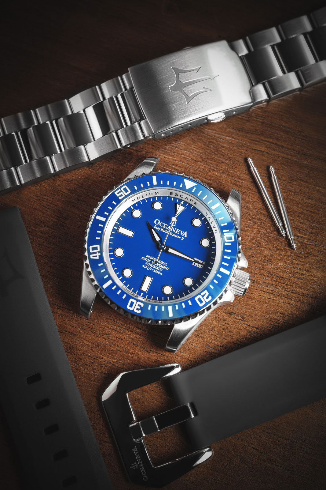 Oceaneva 1250M Dive Watch Blue Deconstructed