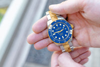 Thumbnail for Oceaneva 1250M Dive Watch Blue and Gold In Hands