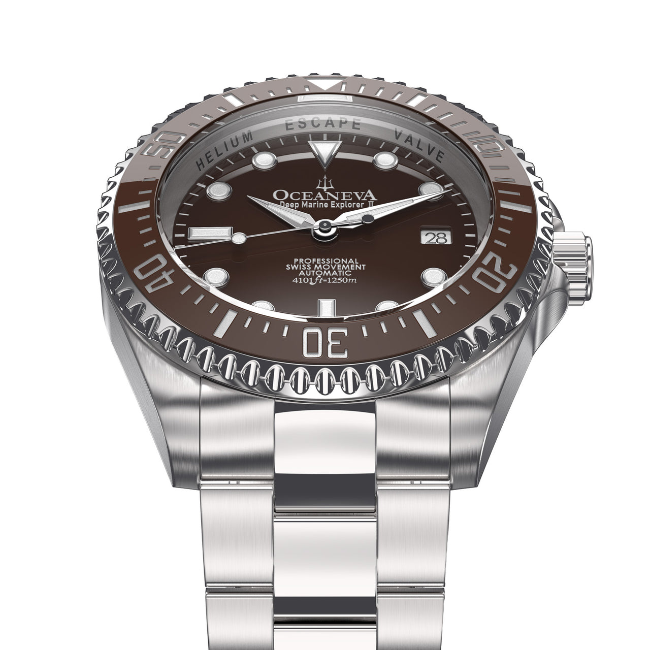 Oceaneva 1250M Dive Watch Brown Frontal View Picture