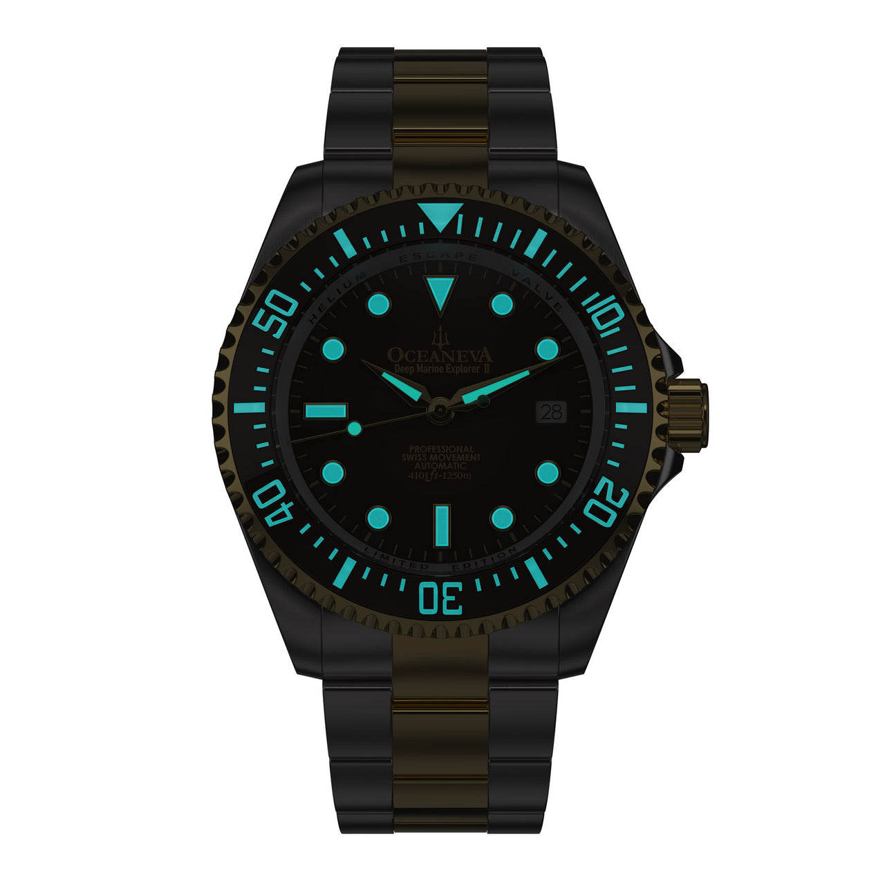 Oceaneva 1250M Dive Watch Brown And Gold Luminous