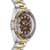 Thumbnail for Oceaneva 1250M Dive Watch Brown And Gold Side Helium Escape Valve View