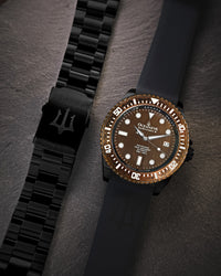 Thumbnail for Oceaneva 3000M Dive Watch Bronze Front Pictured With Rubber Strap