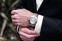 Thumbnail for Oceaneva 1250M GMT Dive Watch Silver Blue And Black On Wrist