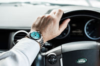 Thumbnail for Oceaneva Mint Dial Chronograph Watch On Wrist Driving