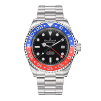 Thumbnail for Oceaneva™ Men's GMT Deep Marine Explorer 1250M Pro Diver Watch Blue and Red