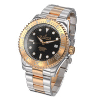 Thumbnail for Oceaneva 3000M Dive Watch Black and Rose Gold Front Picture Slight Left Slant View