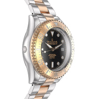 Thumbnail for Oceaneva 3000M Dive Watch Black and Rose Gold Side Helium Escape Valve View