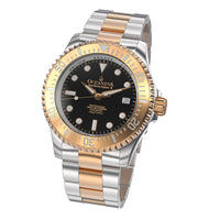 Thumbnail for Oceaneva 3000M Dive Watch Black and Rose Gold Front Picture Slight Left Slant View 2