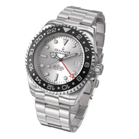 Thumbnail for Oceaneva 1250M GMT Dive Watch Silver And Black Front Picture Slight Left Slant View