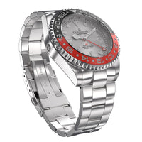 Thumbnail for Oceaneva 1250M GMT Dive Watch Silver Red And Black Front Picture Slight Right Slant View