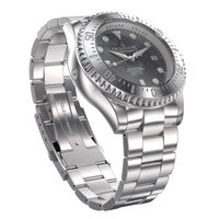 Thumbnail for Oceaneva 3000M Dive Watch Gun Metal Gray Mother of Pearl Stainless Front Picture Slight Right Slant View