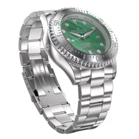 Thumbnail for Oceaneva 3000M Dive Watch Green Mother of Pearl Stainless Front Picture Slight Right Slant View