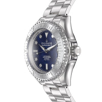 Thumbnail for Oceaneva 3000M Dive Watch Navy Blue Mother of Pearl Stainless Side View Crown