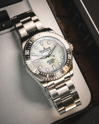 Thumbnail for Oceaneva 3000M Dive Watch White Mother of Pearl Stainless On Bracelet