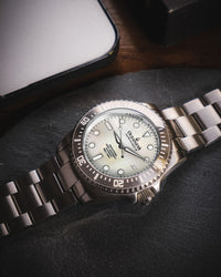 Thumbnail for Oceaneva 3000M Dive Watch White Mother of Pearl Stainless Lying Flat