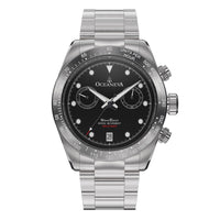 Thumbnail for Oceaneva™ Men's WaveRacer™ 500M Pro Diver Black Dial Steel Bezel Chronograph Watch