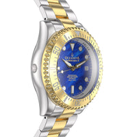 Thumbnail for Oceaneva 3000M Dive Watch Blue Mother of Pearl and Gold Side Helium Escape Valve View