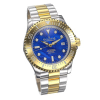 Thumbnail for Oceaneva 3000M Dive Watch Blue Mother of Pearl and Gold Front Picture Slight Right Slant View